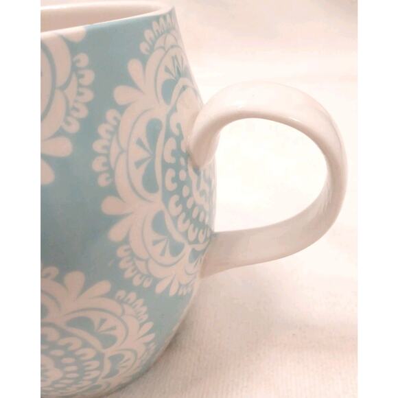 Anthropologie Homegrown Cup Light Blue Paisely Letter A Initial Tea Coffee Mug - Picture 4 of 8